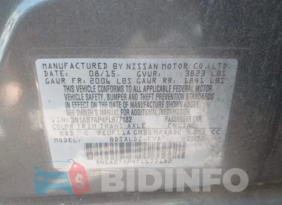 3N1AB7AP4FL677182 Photo# 9