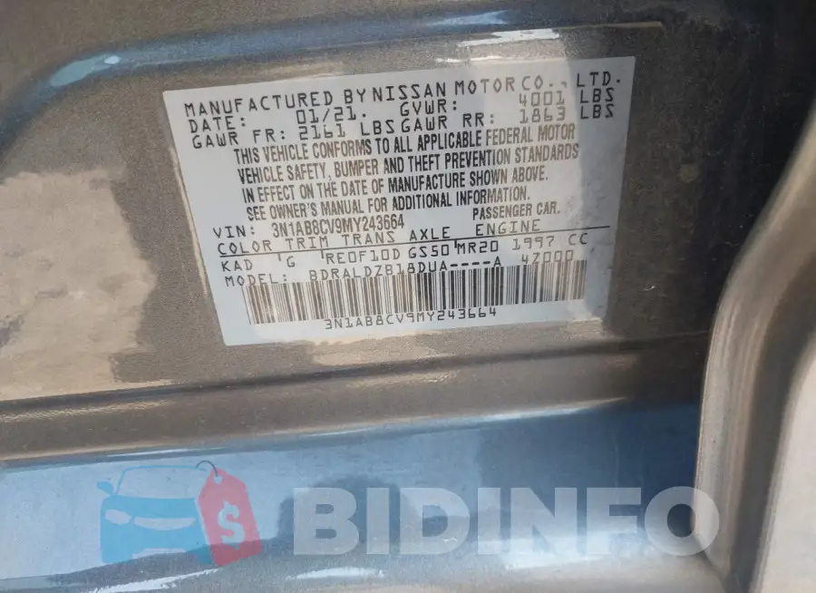 3N1AB8CV9MY243664 Photo# 9