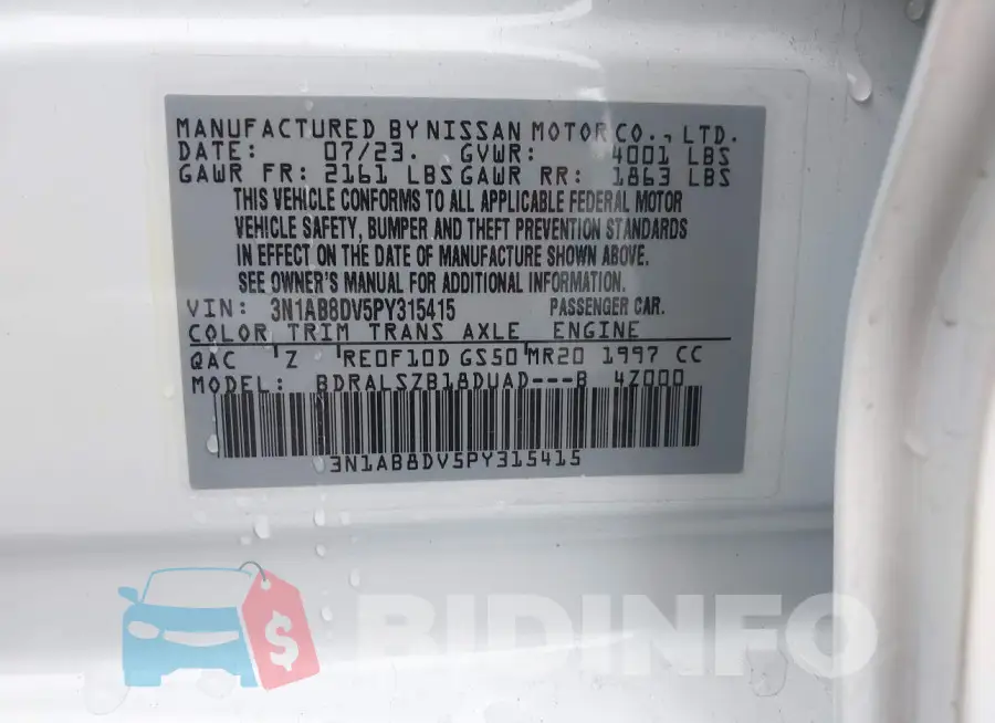 3N1AB8DV5PY315415 Photo# 9