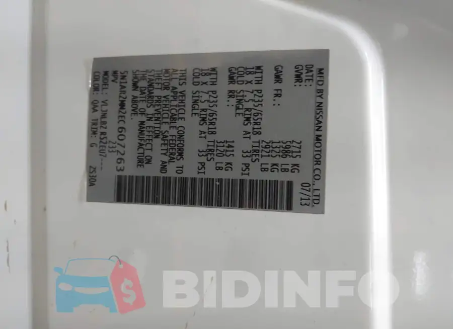 5N1AR2MM2EC607263 Photo# 9