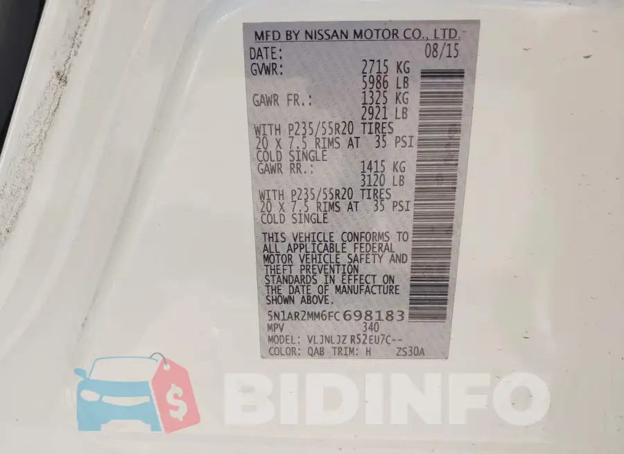 5N1AR2MM6FC698183 Photo# 9
