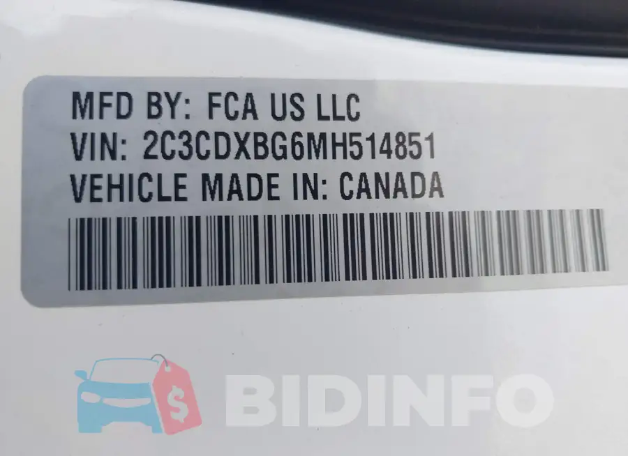 2C3CDXBG6MH514851 Photo# 9