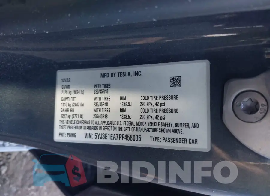5YJ3E1EA7PF458006 Photo# 9