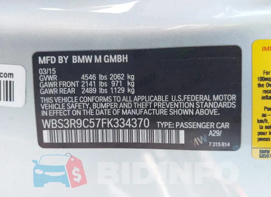 WBS3R9C57FK334370 Photo# 9