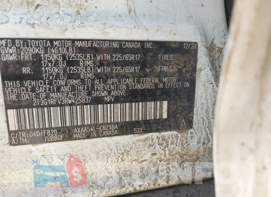 2T3G1RFV3RW425837 Photo# 8