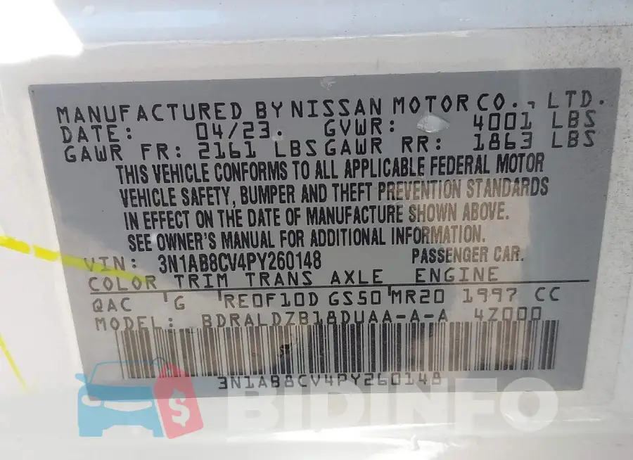 3N1AB8CV4PY260148 Photo# 9