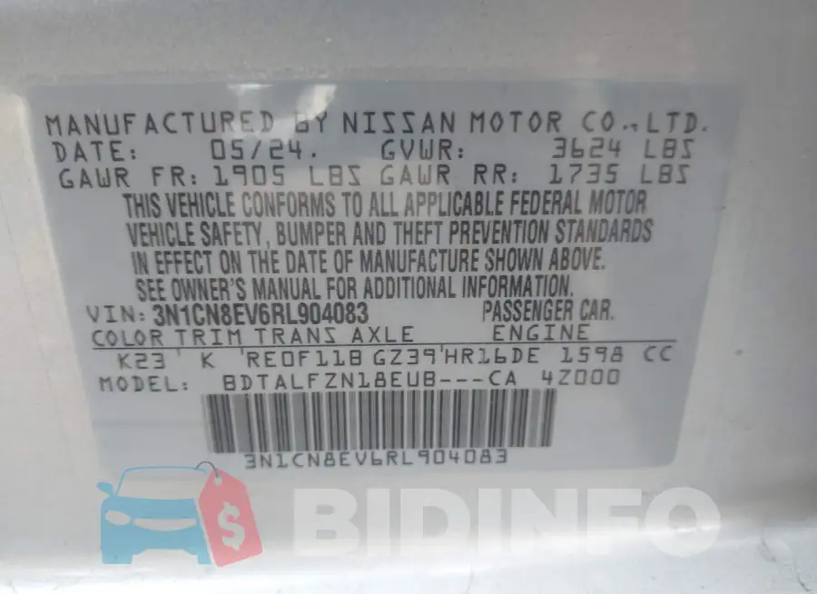 3N1CN8EV6RL904083 Photo# 9