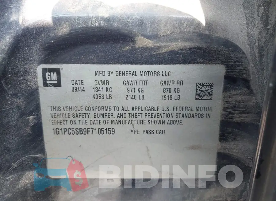 1G1PC5SB9F7105159 Photo# 9