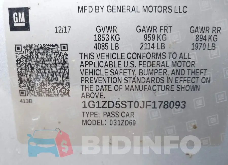 1G1ZD5ST0JF178093 Photo# 9