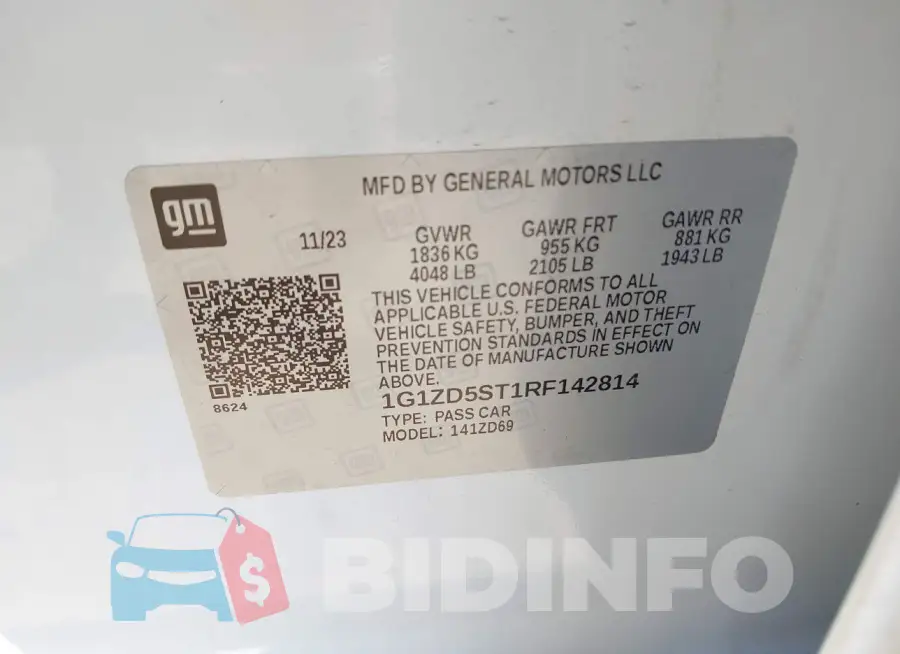 1G1ZD5ST1RF142814 Photo# 9