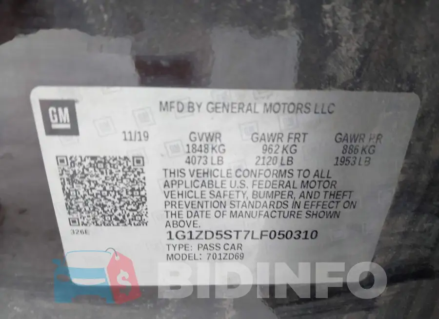 1G1ZD5ST7LF050310 Photo# 9