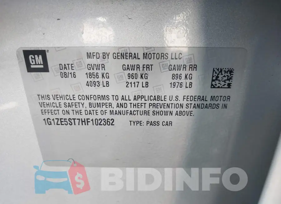 1G1ZE5ST7HF102362 Photo# 9
