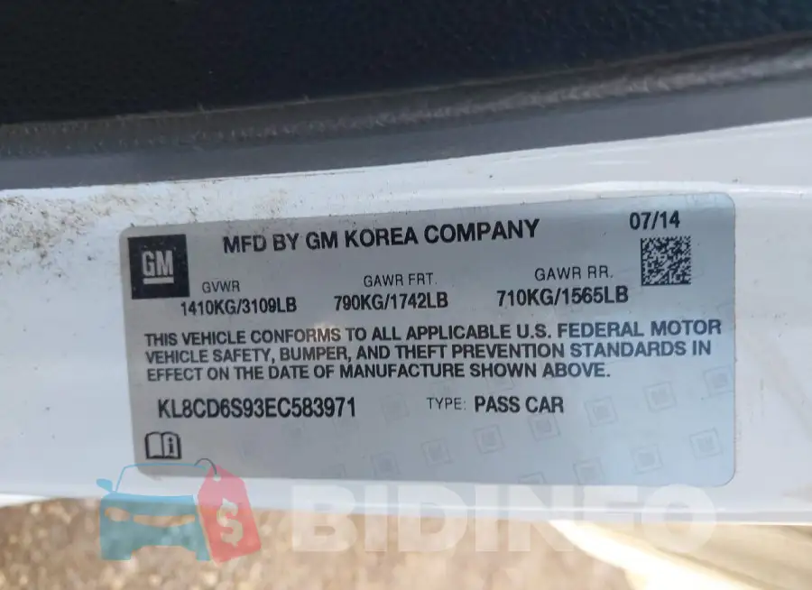 KL8CD6S93EC583971 Photo# 9
