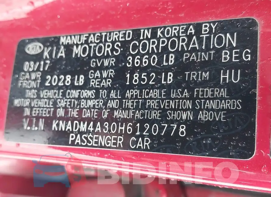 KNADM4A30H6120778 Photo# 9