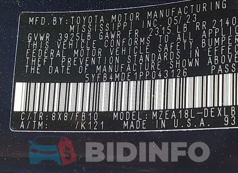 5YFB4MDE1PP043126 Photo# 17