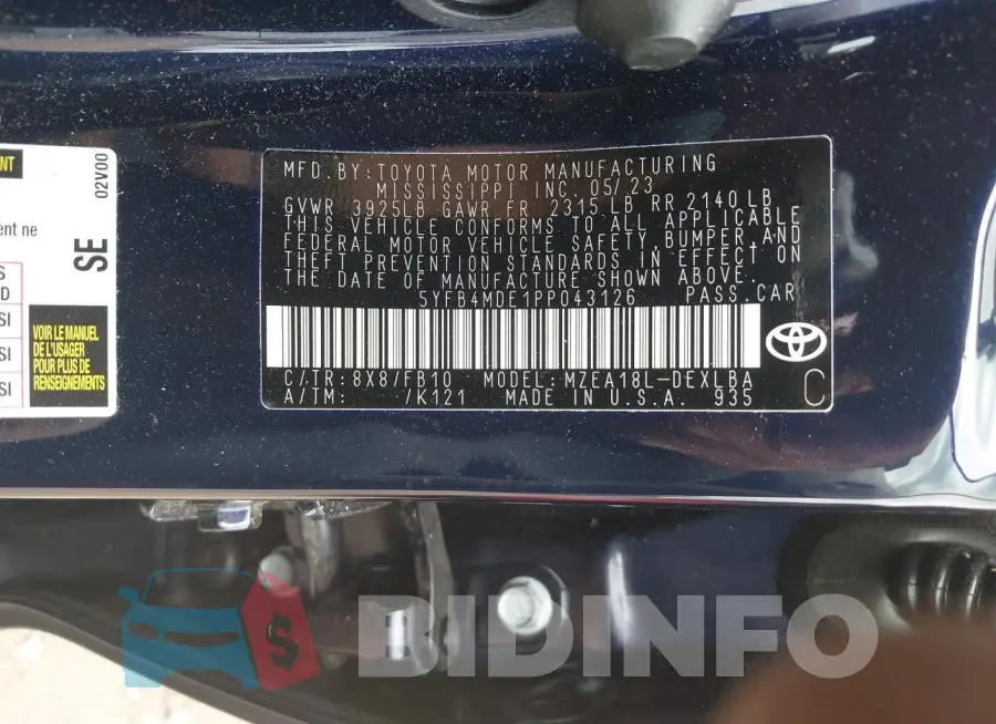 5YFB4MDE1PP043126 Photo# 9