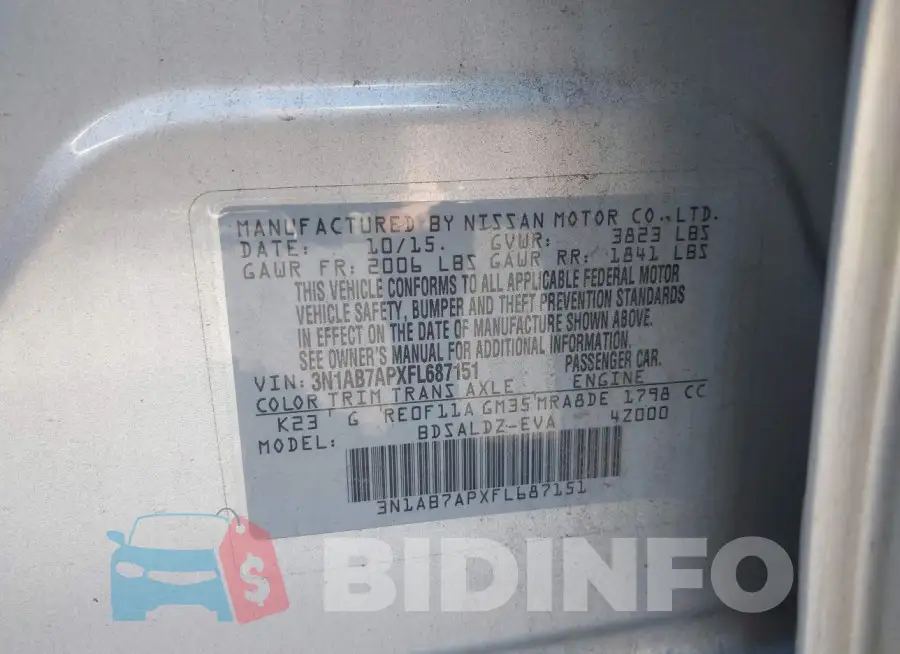 3N1AB7APXFL687151 Photo# 9