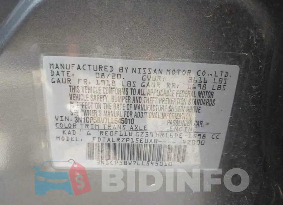 3N1CP5BV7LL545010 Photo# 9