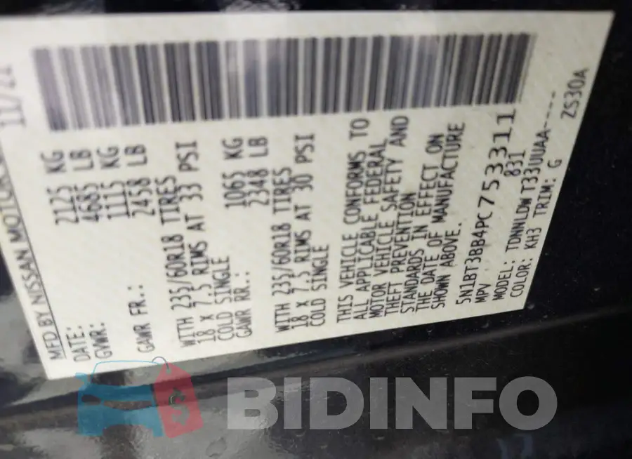 5N1BT3BB4PC753311 Photo# 9
