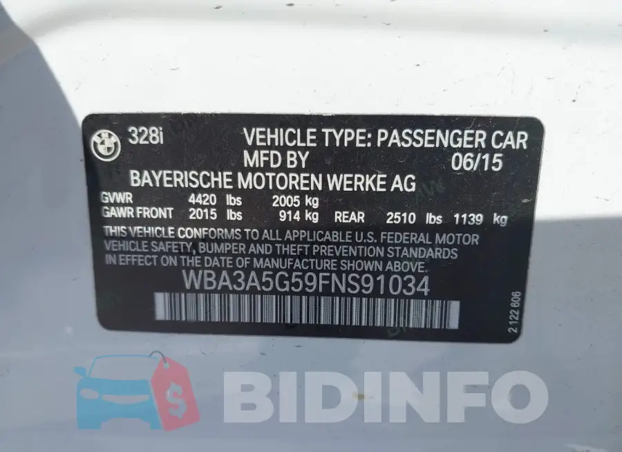 WBA3A5G59FNS91034 Photo# 9