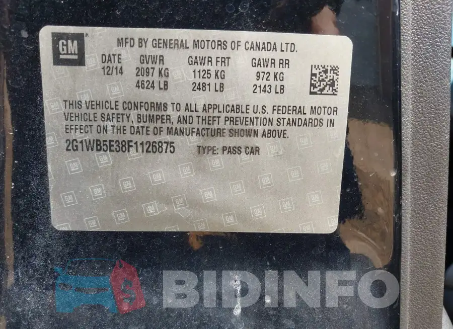2G1WB5E38F1126875 Photo# 9