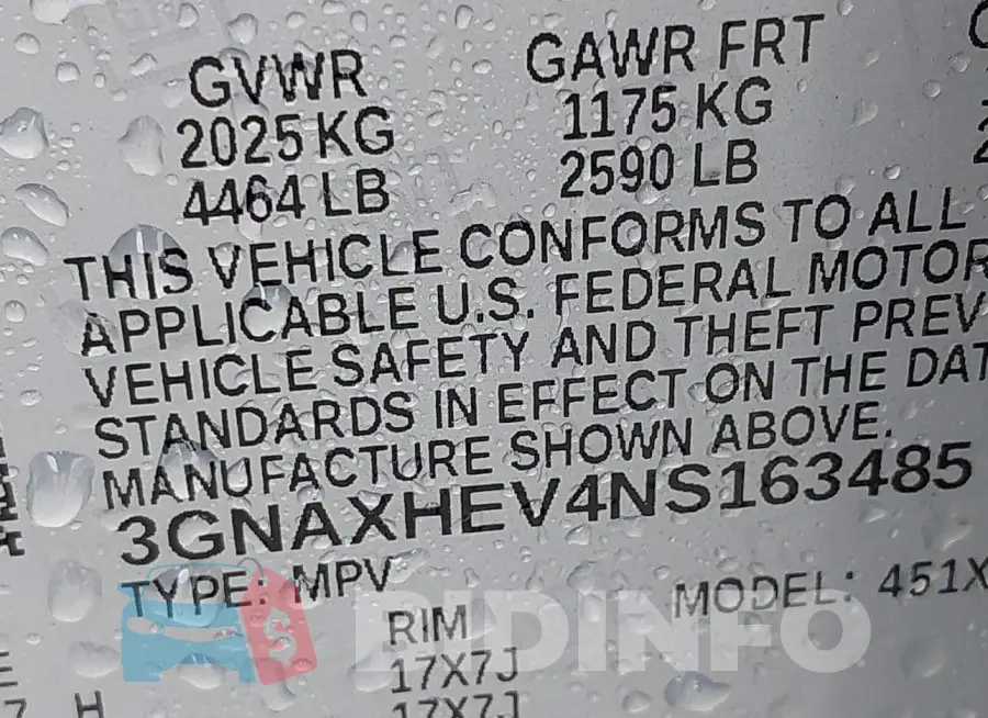3GNAXHEV4NS163485 Photo# 9