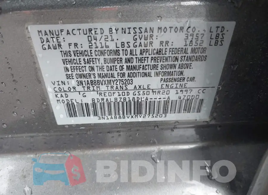 3N1AB8BVXMY275203 Photo# 9