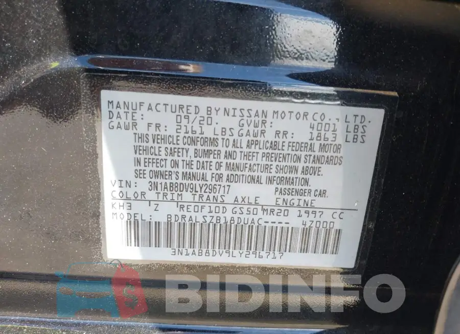 3N1AB8DV9LY296717 Photo# 9