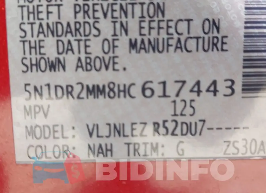 5N1DR2MM8HC617443 Photo# 9