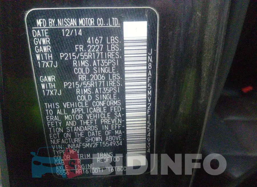 JN8AF5MV2FT554934 Photo# 9