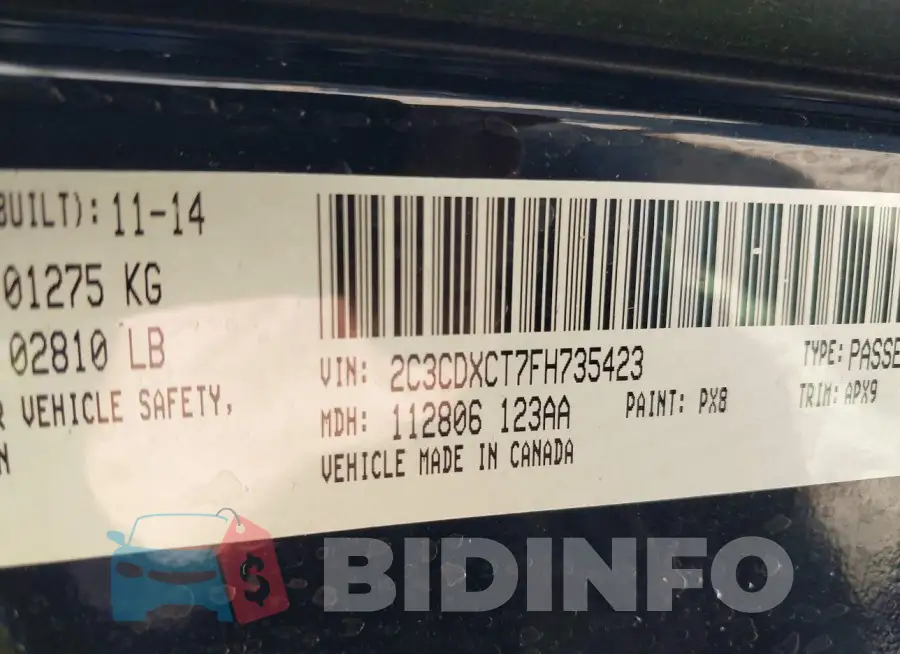 2C3CDXCT7FH735423 Photo# 9