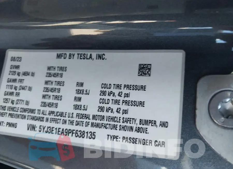 5YJ3E1EA9PF638135 Photo# 9