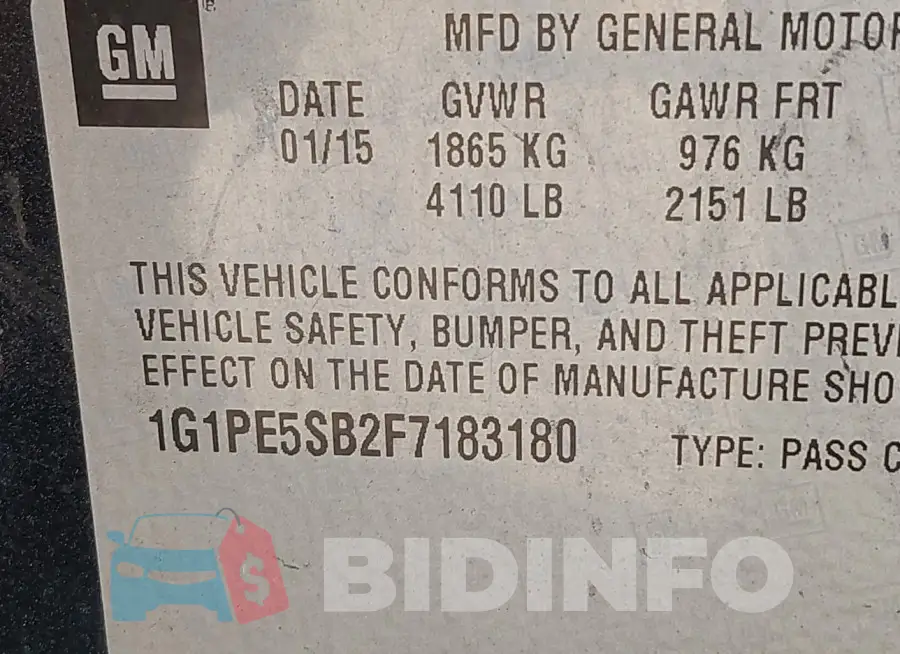 1G1PE5SB2F7183180 Photo# 9