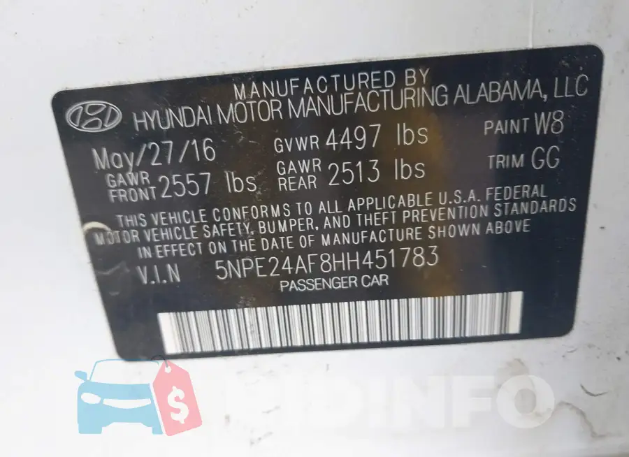 5NPE24AF8HH451783 Photo# 9