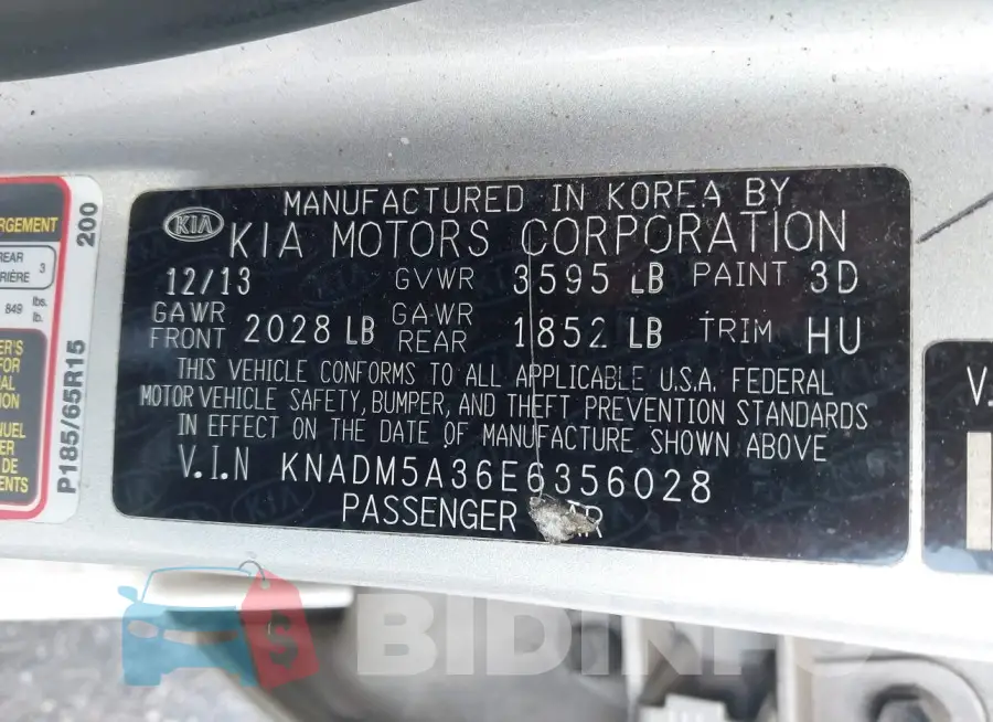 KNADM5A36E6356028 Photo# 9