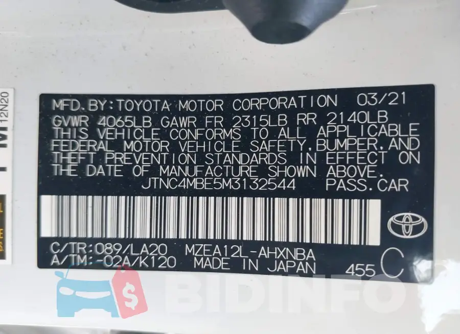 JTNC4MBE5M3132544 Photo# 9