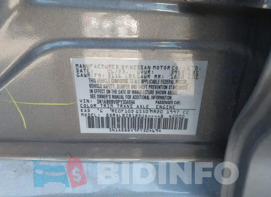 3N1AB8BV9PY304694 Photo# 9