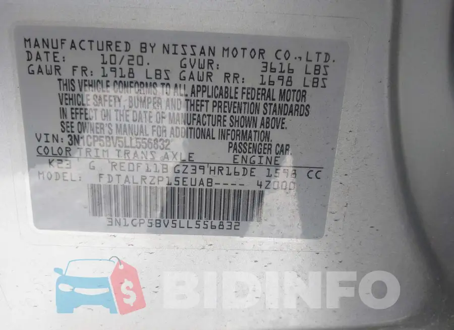 3N1CP5BV5LL556832 Photo# 9