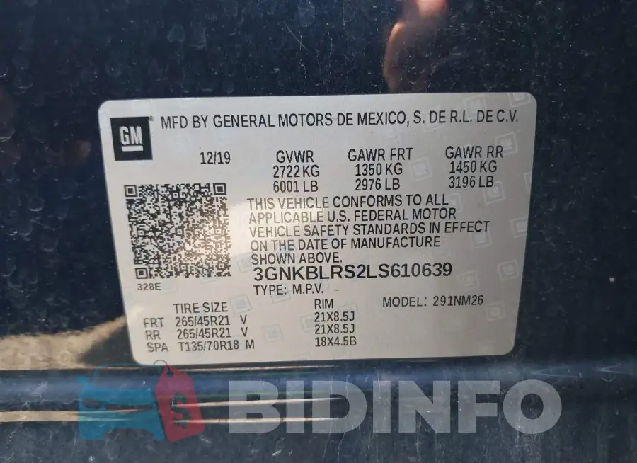 3GNKBLRS2LS610639 Photo# 9