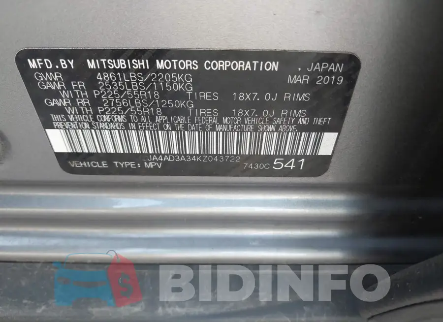 JA4AD3A34KZ043722 Photo# 9