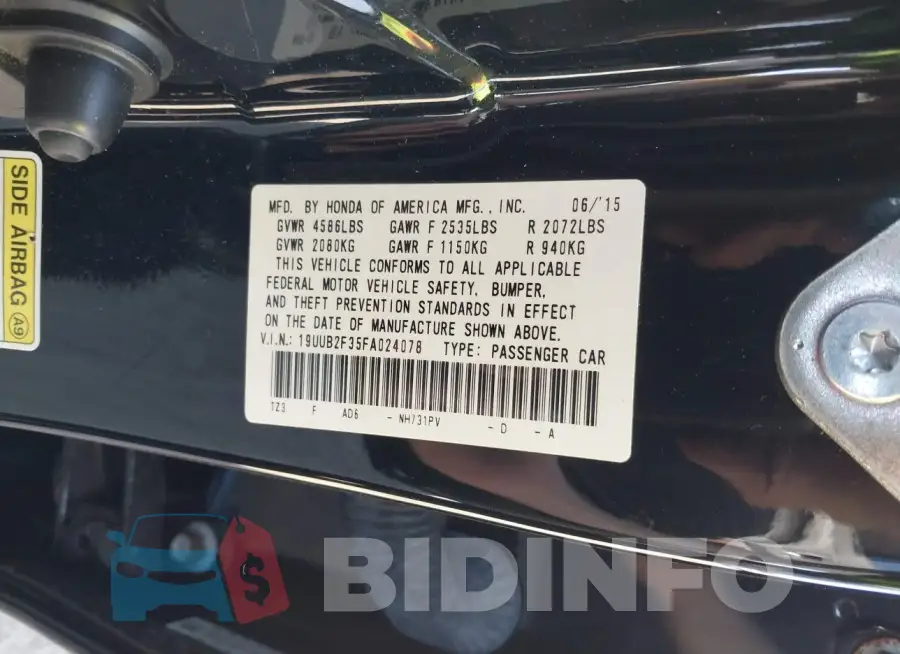 19UUB2F35FA024078 Photo# 9