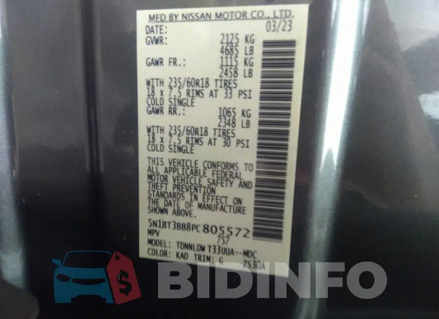 5N1BT3BB8PC805572 Photo# 9