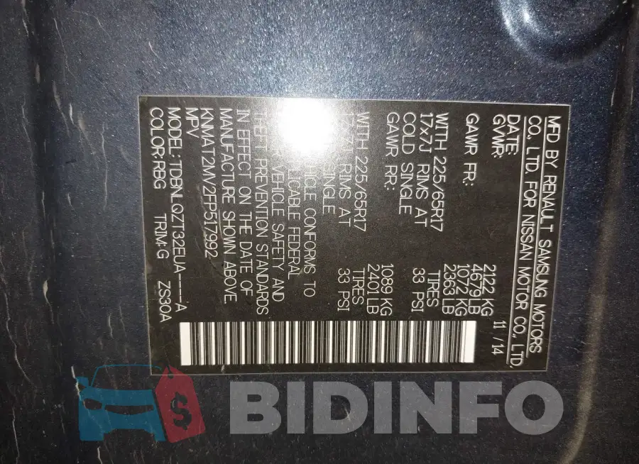 KNMAT2MV2FP517992 Photo# 9