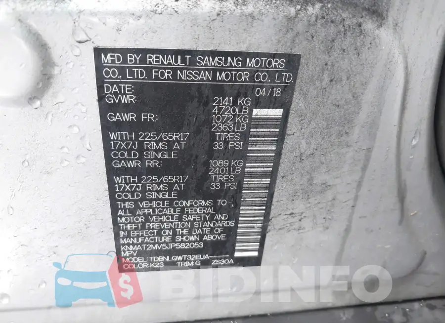 KNMAT2MV5JP582053 Photo# 9