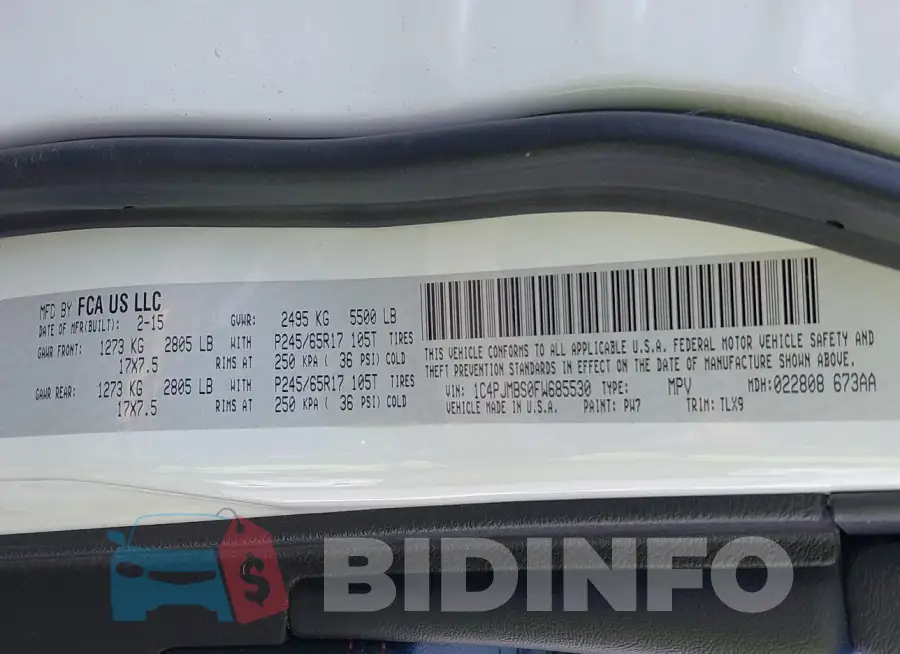 1C4PJMBS0FW685530 Photo# 9