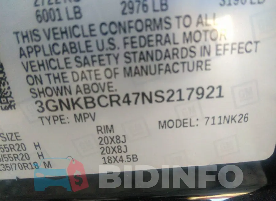 3GNKBCR47NS217921 Photo# 9