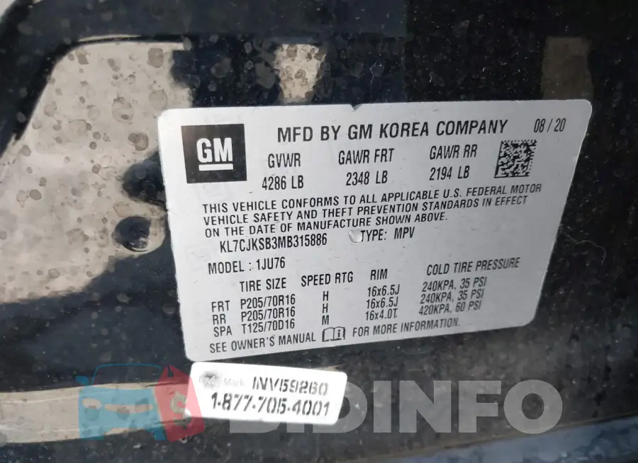 KL7CJKSB3MB315886 Photo# 9