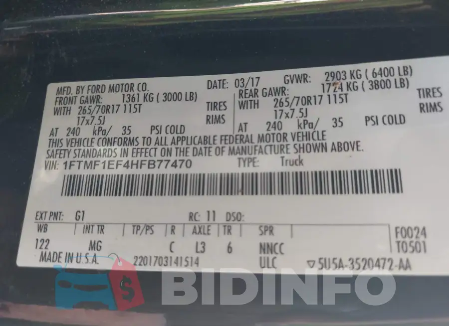 1FTMF1EF4HFB77470 Photo# 9