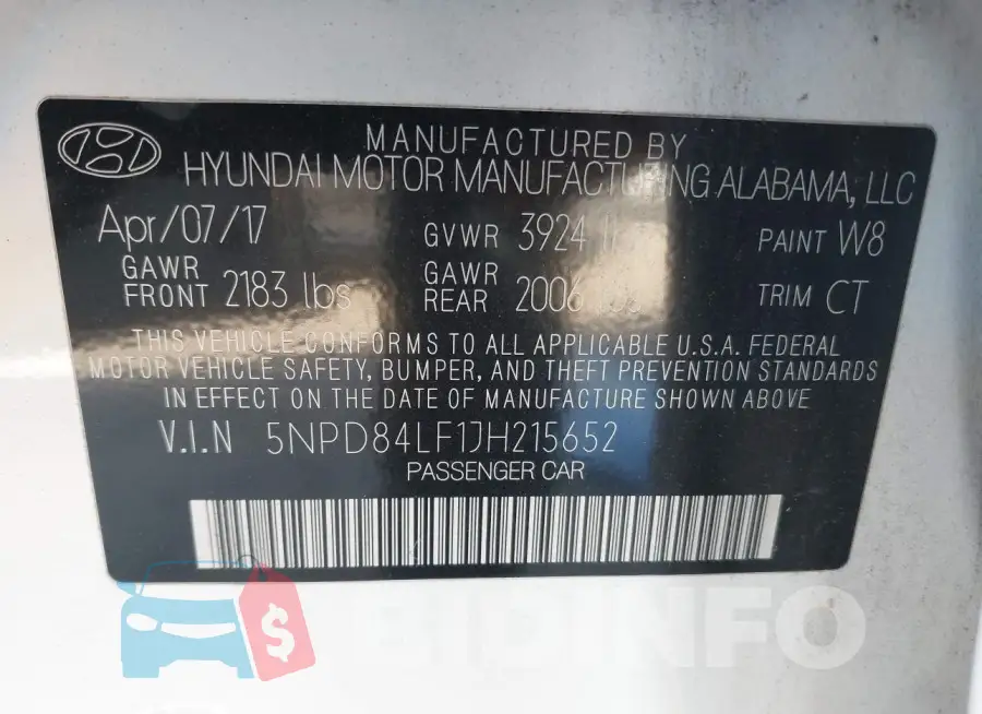 5NPD84LF1JH215652 Photo# 9