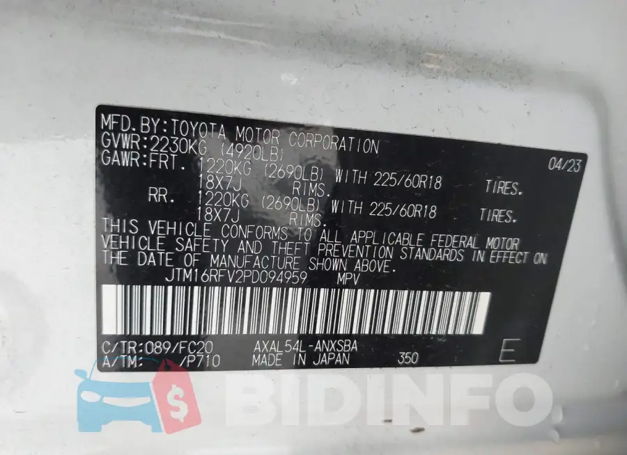 JTM16RFV2PD094959 Photo# 9